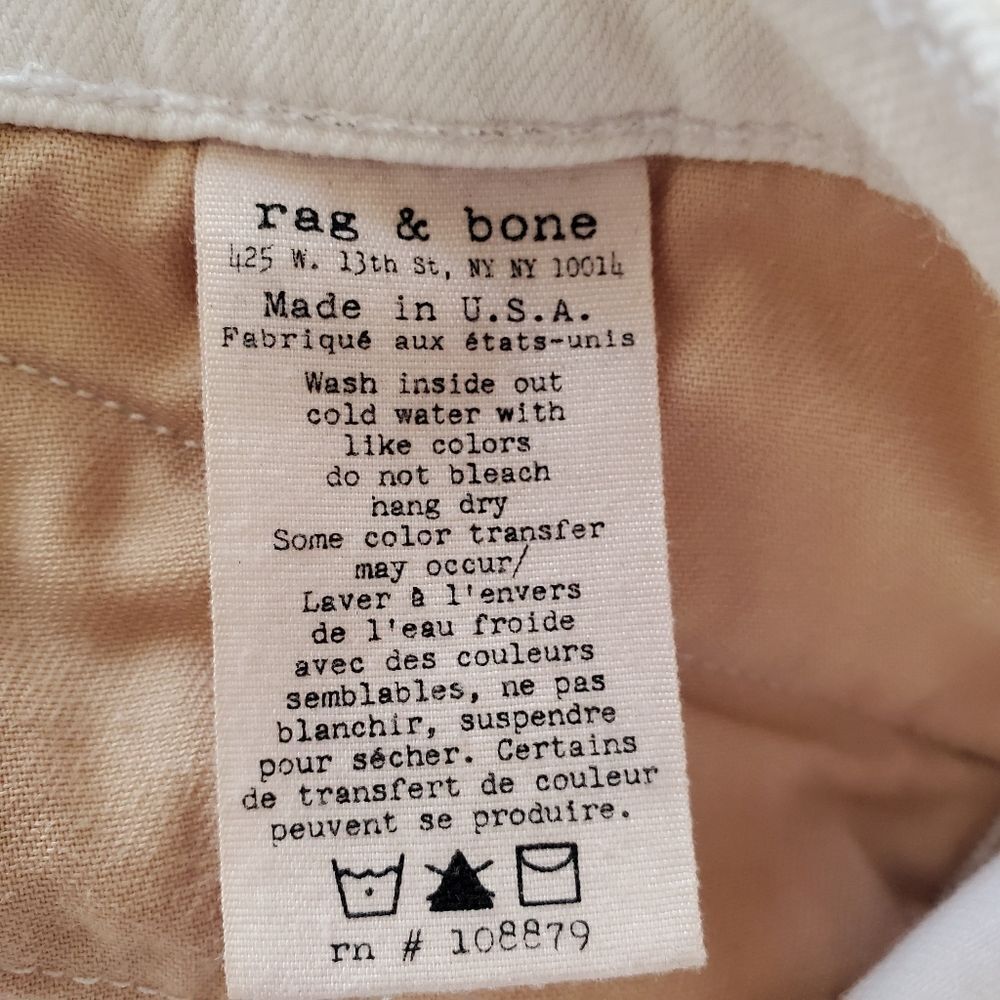Rag & Bone Triple Zip White Skinny Jeans Size 27 - Picture 14 of 14